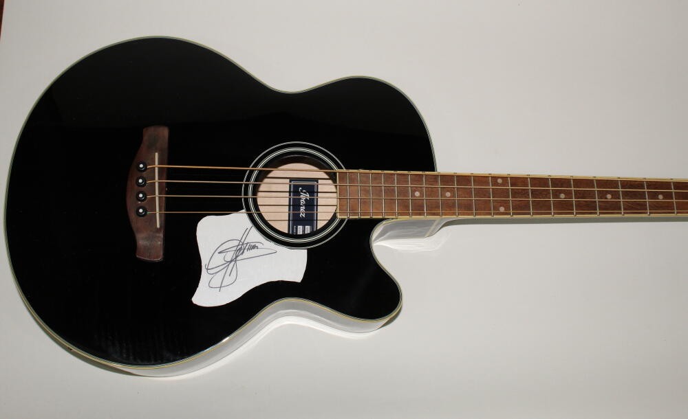 GENE SIMMONS SIGNED AUTOGRAPH IBANEZ FULL SIZE ACOUSTIC BASS GUITAR - KISS ACOA