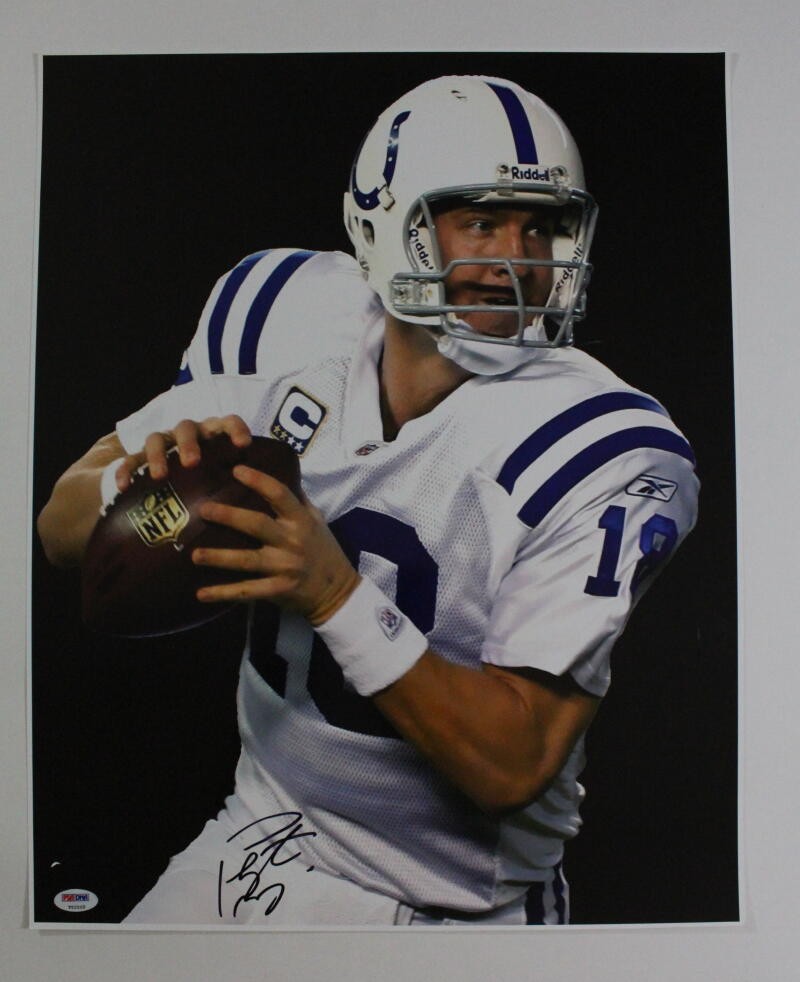 PEYTON MANNING SIGNED AUTOGRAPH 16X20 PHOTO - INDIANAPOLIS COLTS STAR, HOF PSA