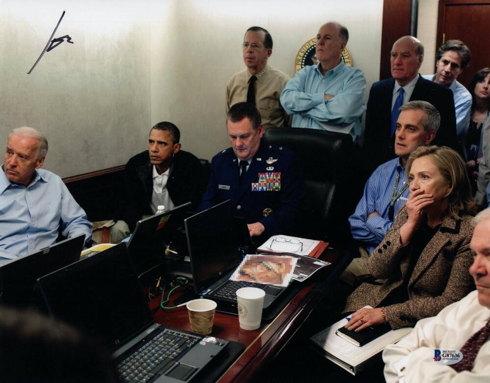 PRESIDENT JOE BIDEN SIGNED AUTOGRAPH 11X14 PHOTO - OSAMA BIN LADEN RAID BECKETT