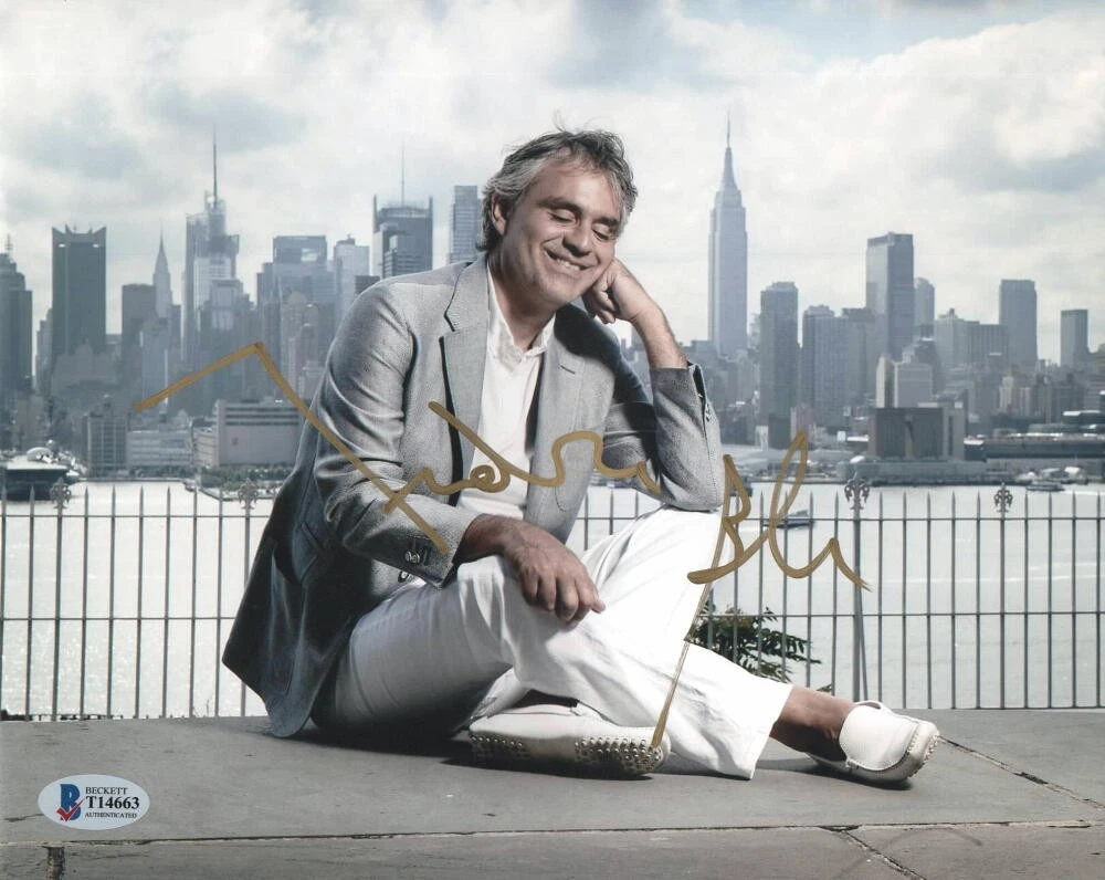 ANDREA BOCELLI SIGNED AUTOGRAPH 8X10 PHOTO - ITALIAN OPERA TENOR, RARE BECKETT