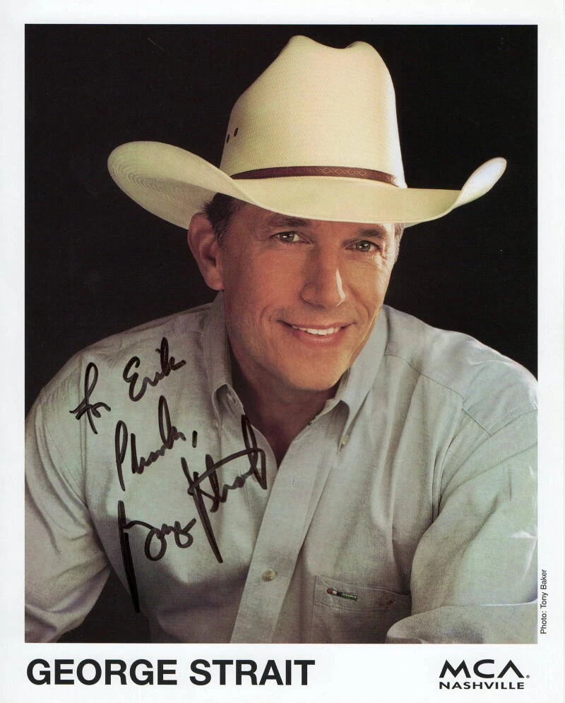 GEORGE STRAIT SIGNED AUTOGRAPH 8X10 PHOTO - 
