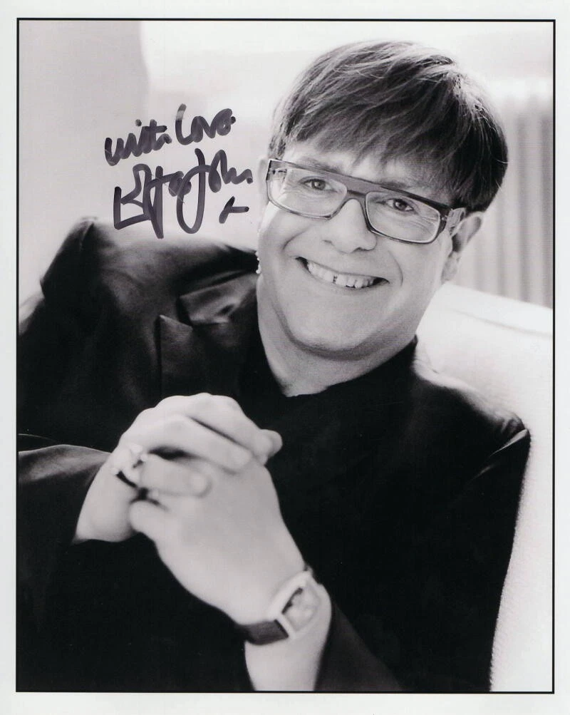 ELTON JOHN SIGNED AUTOGRAPH 8X10 PHOTO - ROCKTER MAN SINGER, FULL SIGNATURE REAL