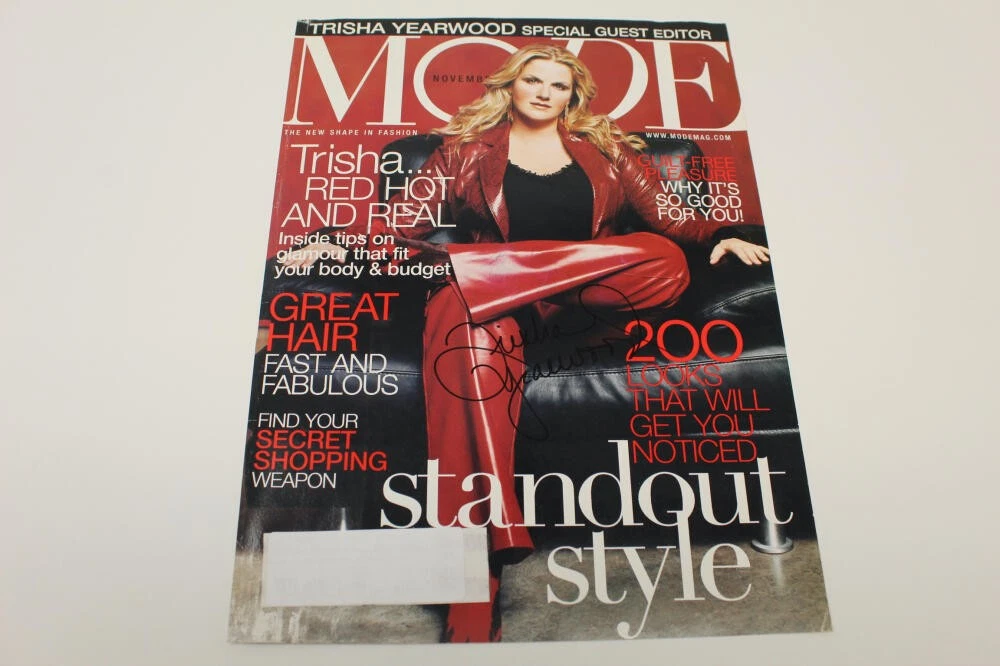 TRISHA YEARWOOD SIGNED AUTOGRAPH MODE MAGAZINE COVER COUNTRY MUSIC GARTH BROOKS