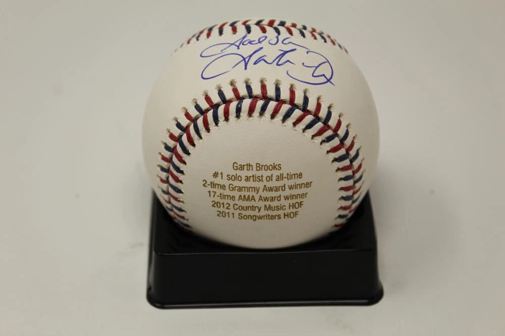 GARTH BROOKS SIGNED AUTOGRAPH CAREER ACHIEVEMENTS BASEBALL - COUNTRY MUSIC JSA