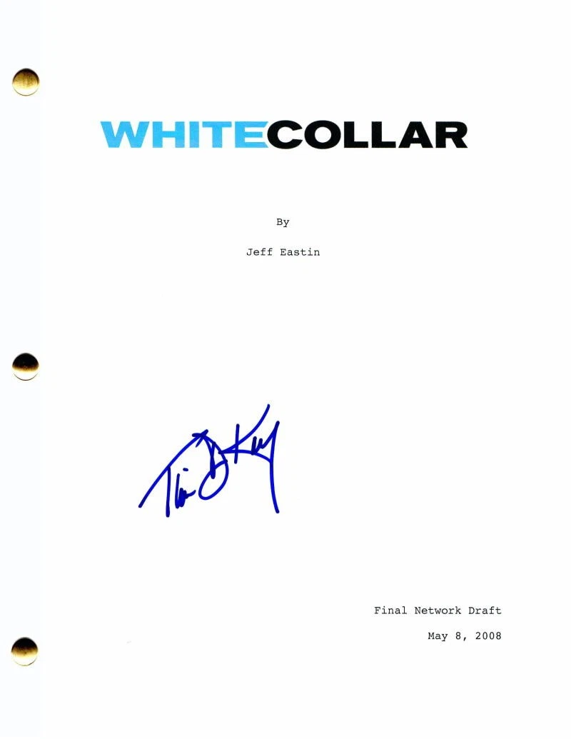 TIM DEKAY SIGNED AUTOGRAPH WHITE COLLAR FULL PILOT SCRIPT - MATT BOMER CO-STAR