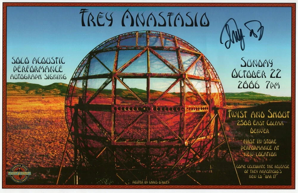 TREY ANASTASIO SIGNED AUTOGRAPH 11X17 TOUR POSTER PHOTO PHISH TWIST & SHOUT 2006