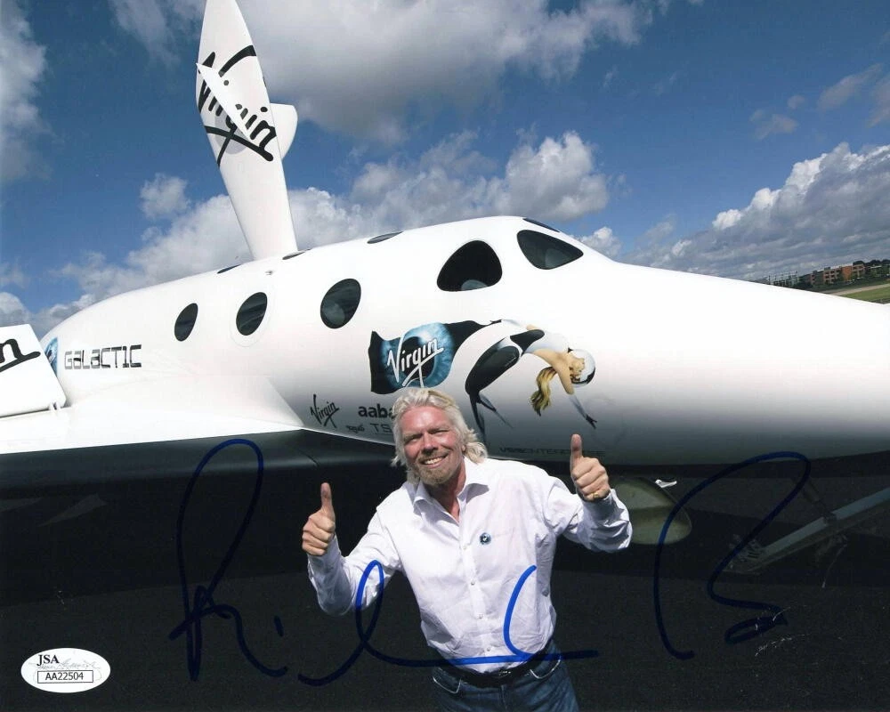 RICHARD BRANSON SIGNED AUTOGRAPH 8x10 PHOTO - NECKER ISLAND BILLIONAIRE RARE JSA
