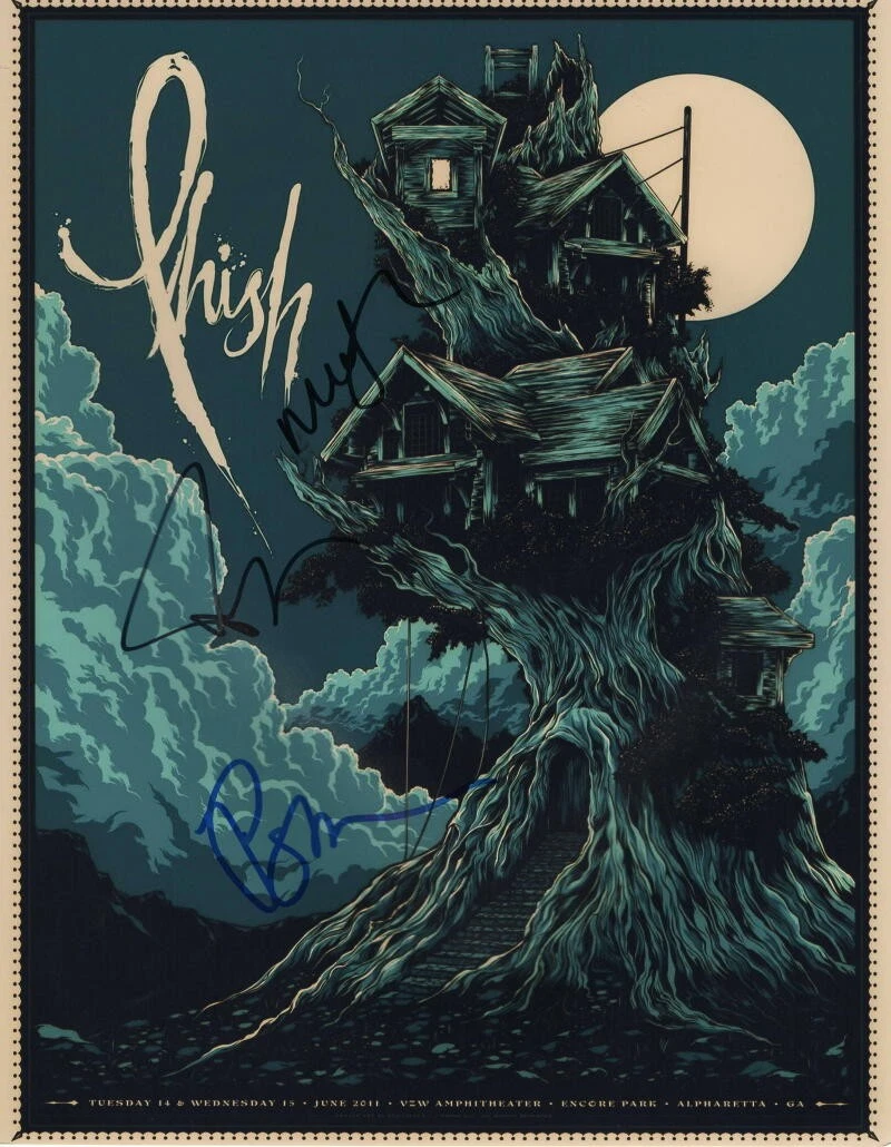 PHISH BAND (x3) SIGNED AUTOGRAPH 11X14 PHOTO - RARE! TREY ANASTASIO, MIKE, PAGE