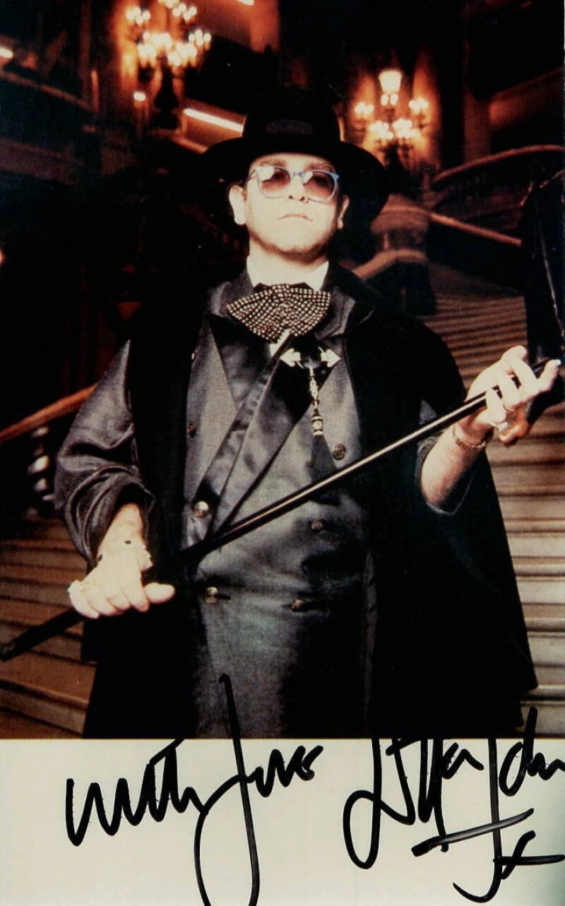 ELTON JOHN SIGNED AUTOGRAPH 4X6 PHOTO - GOODBYE YELLOW BRICK ROAD, CARIBOU REAL