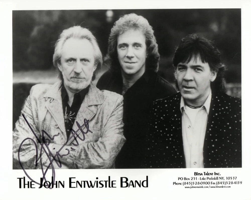JOHN ENTWISTLE SIGNED AUTOGRAPH 8X10 PHOTO - THE WHO ARE YOU THUNDERFINGERS RARE