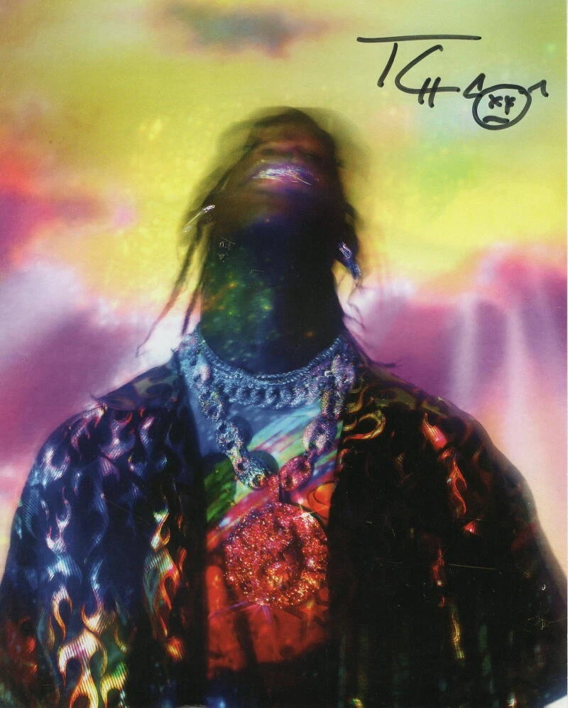 TRAVIS SCOTT SIGNED AUTOGRAPH 8X10 PHOTO ASTROWORLD RAPPER W ORIGINAL ART SKETCH