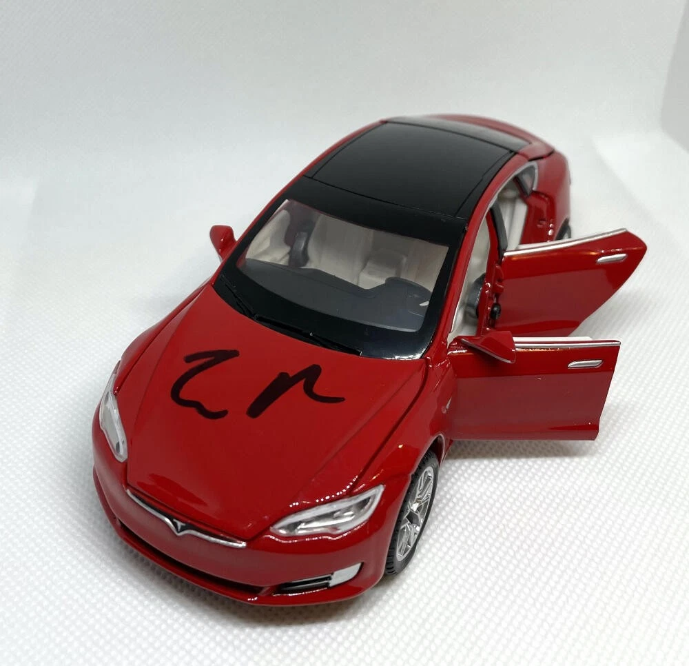ELON MUSK SIGNED AUTOGRAPH 1:32 DIECAST TESLA MODEL S (RED) CAR RARE JSA & ACOA