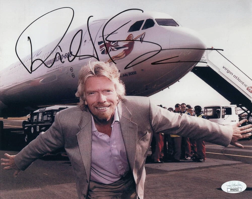 RICHARD BRANSON SIGNED AUTOGRAPH 8x10 PHOTO - VIRGIN GALACTIC BILLIONAIRE JSA