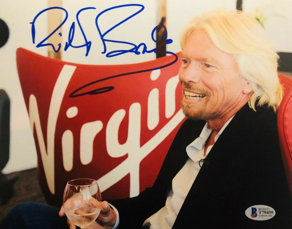 RICHARD BRANSON SIGNED AUTOGRAPH 8x10 PHOTO - VIRGIN GALACTIC UNITY RARE! BAS