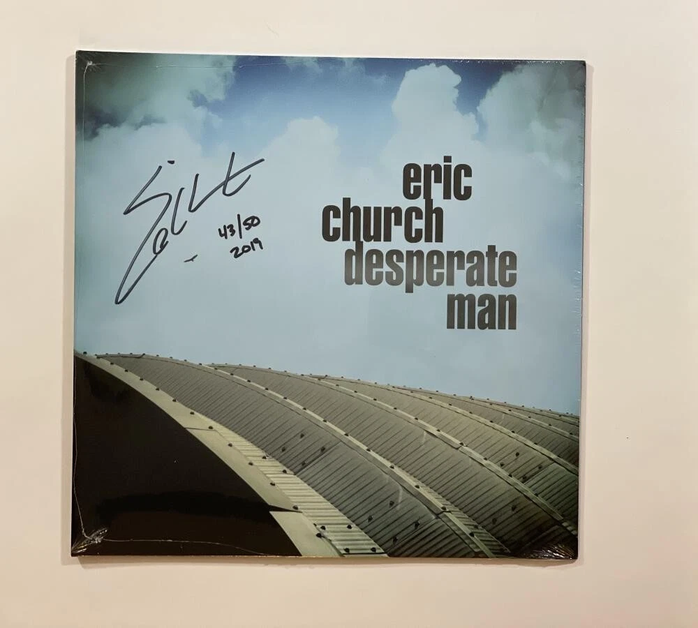 ERIC CHURCH SIGNED AUTOGRAPH ALBUM VINYL RECORD - DESPERATE MAN LE #43/50 ACOA