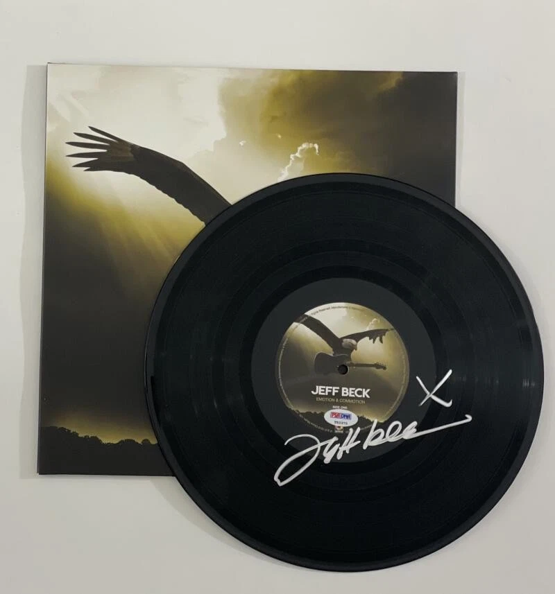 JEFF BECK SIGNED AUTOGRAPH ALBUM RECORD - EMOTION & COMMOTION, THE YARDBIRDS PSA