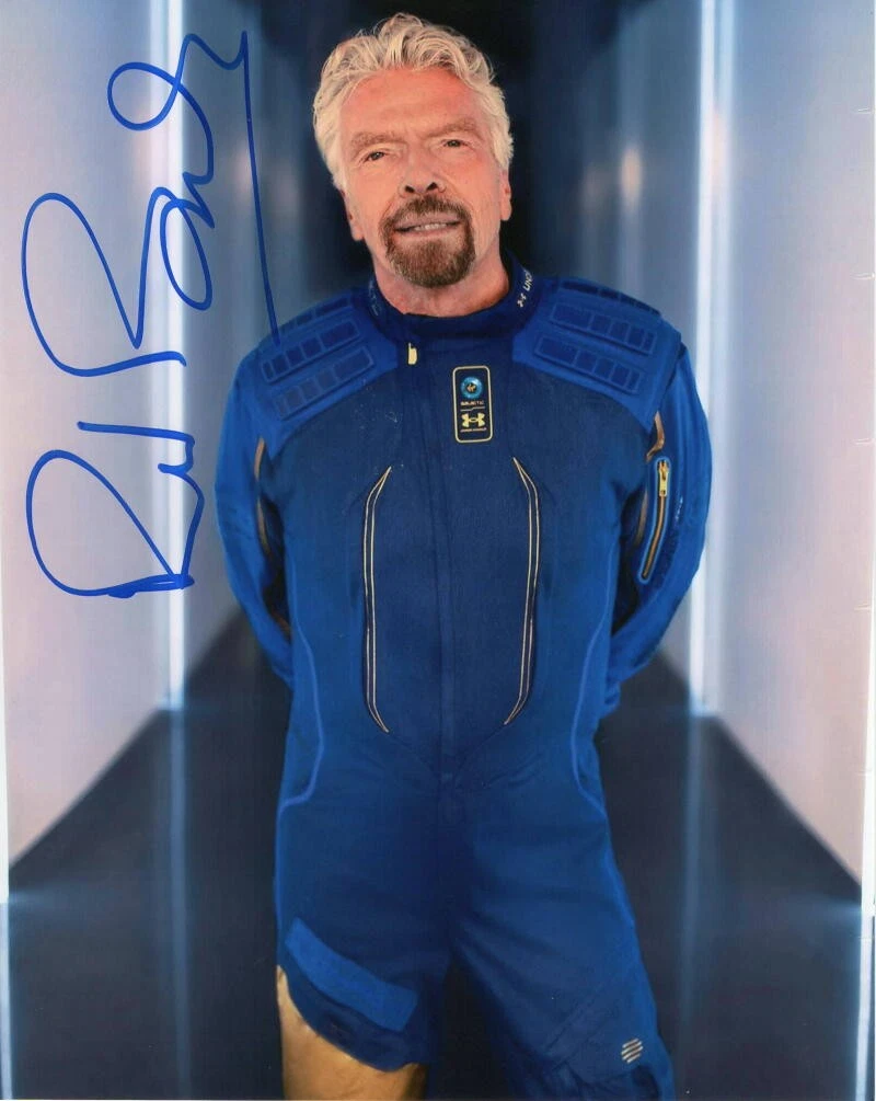 RICHARD BRANSON SIGNED AUTOGRAPH 8x10 PHOTO - FIRST COMMERCIAL ASTRONAUT! RARE!