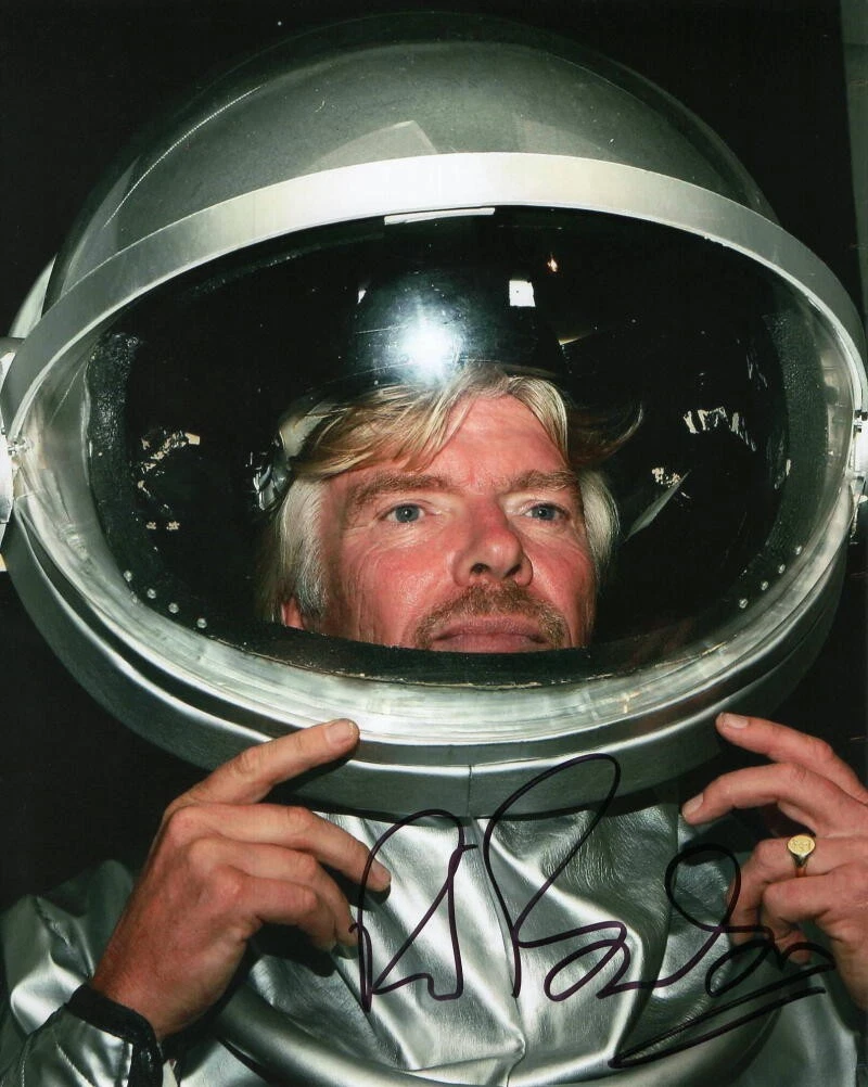 RICHARD BRANSON SIGNED AUTOGRAPH 8x10 PHOTO CLASSIC IMAGE OF VIRGIN GALACTIC CEO