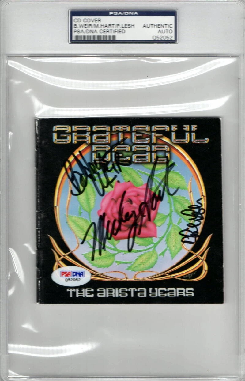MICKEY HART PHIL LESH BOB WEIR GRATEFUL DEAD SIGNED AUTOGRAPH SLABBED CD COVER
