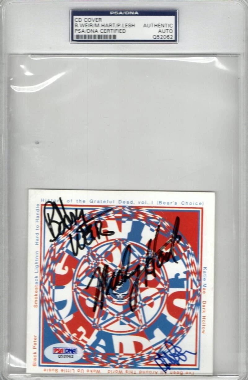 MICKEY HART PHIL LESH BOB WEIR GRATEFUL DEAD SIGNED AUTOGRAPH SLABBED CD COVER D