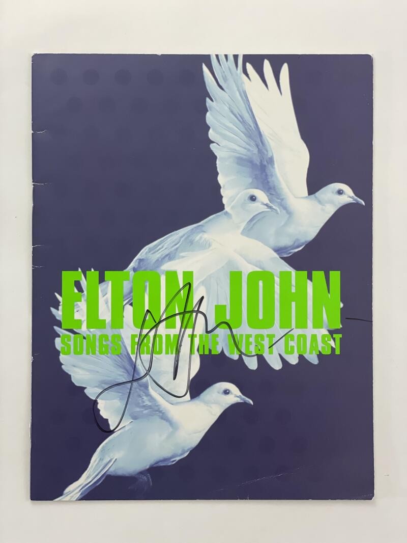 ELTON JOHN SIGNED AUTOGRAPH 2001-02 SONGS FROM THE WEST COAST TOUR PROGRAM REAL