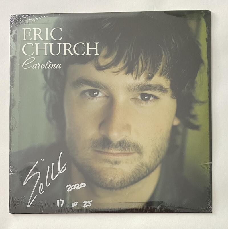 ERIC CHURCH SIGNED AUTOGRAPH ALBUM VINYL RECORD CAROLINA SEALED #17/25 - RARE!