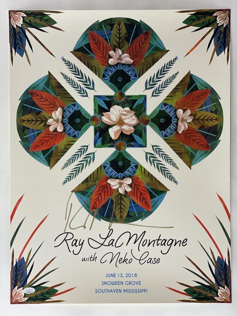 RAY LAMONTAGNE SIGNED AUTOGRAPH 18X24 CONCERT TOUR POSTER - MISSISSIPPI 2018 JSA