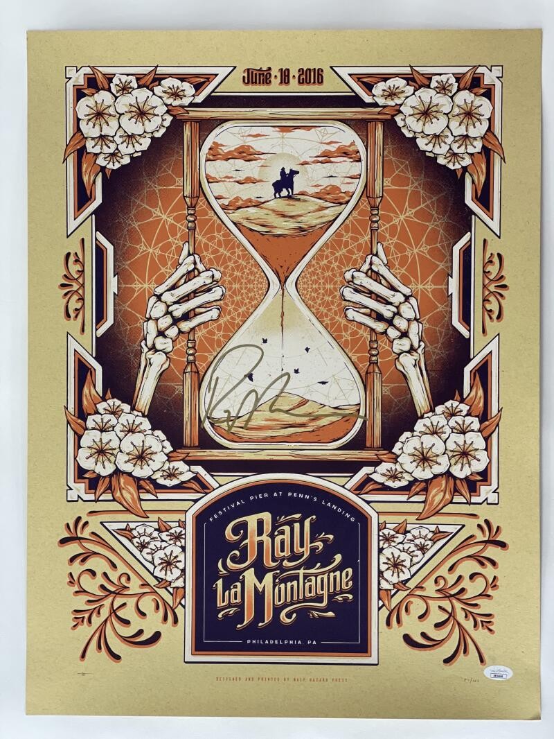 RAY LAMONTAGNE SIGNED AUTOGRAPH 18X24 CONCERT TOUR POSTER PHILADELPHIA 2016 JSA