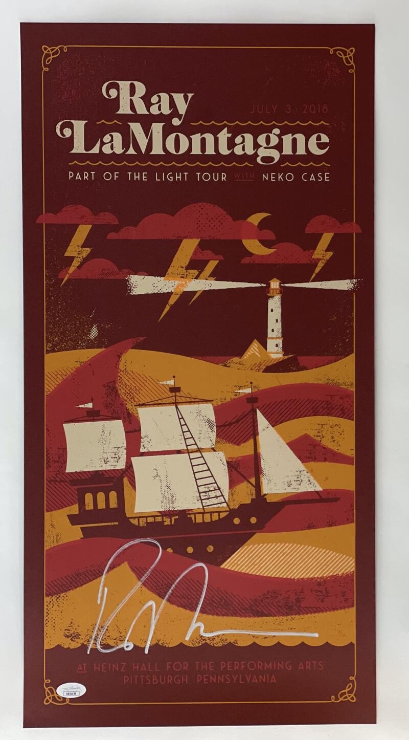 RAY LAMONTAGNE SIGNED AUTOGRAPH 12X24 CONCERT TOUR POSTER PART OF THE LIGHT JSA