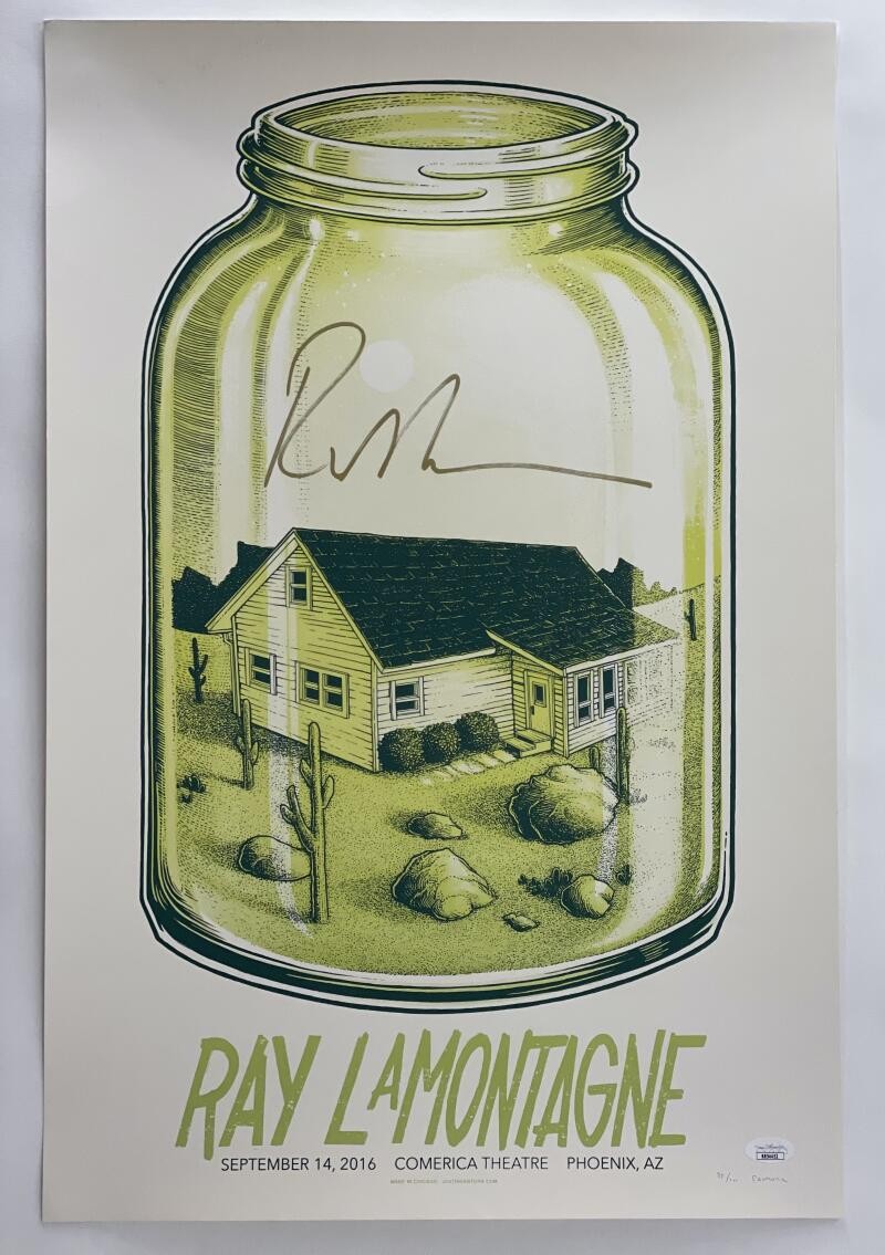 RAY LAMONTAGNE SIGNED AUTOGRAPH 16X24 CONCERT TOUR POSTER - PHOENIX 9/14/16 JSA