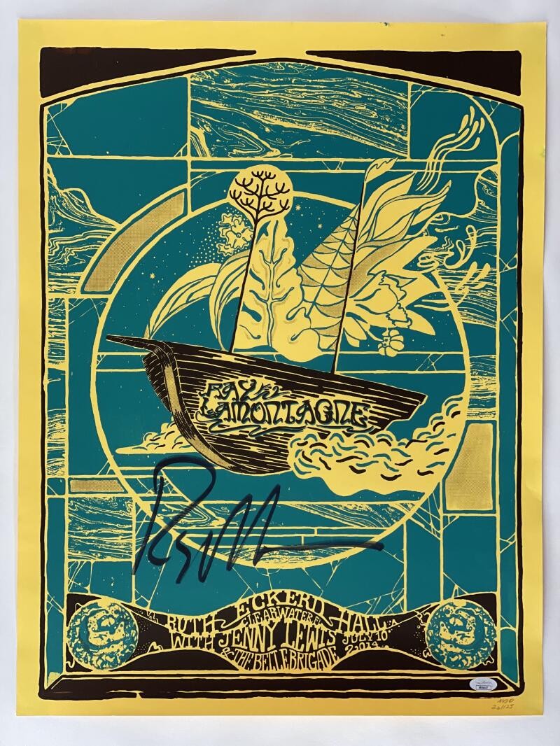 RAY LAMONTAGNE SIGNED AUTOGRAPH 19X25 CONCERT TOUR POSTER CLEARWATER 7/10/14 JSA