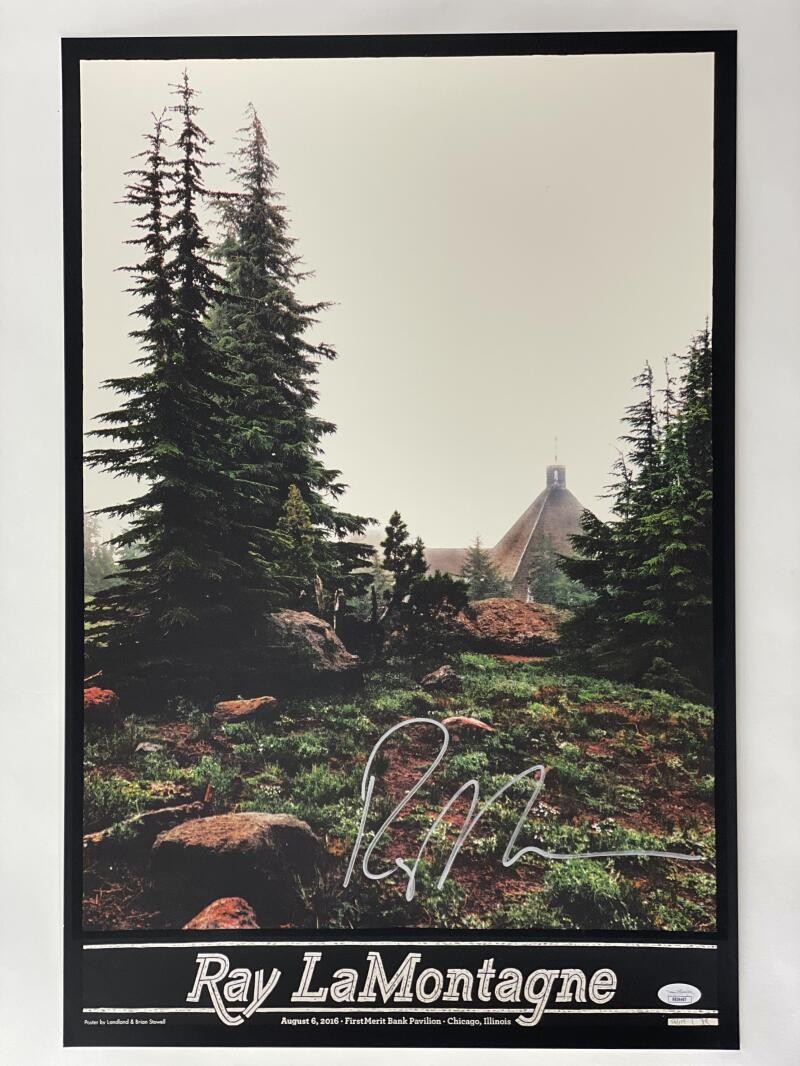 RAY LAMONTAGNE SIGNED AUTOGRAPH 16X24 CONCERT TOUR POSTER - CHICAGO 8/6/16 JSA