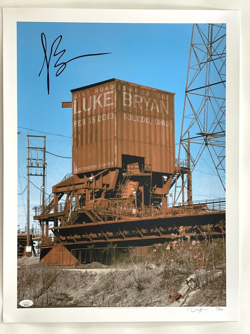 LUKE BRYAN SIGNED AUTOGRAPH 17X23 CONCERT TOUR POSTER - TOLEDO OH 2/15/13 JSA
