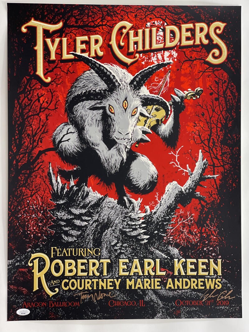TYLER CHILDERS SIGNED AUTOGRAPH 18X24 CONCERT TOUR POSTER - CHICAGO 10/31/19 JSA