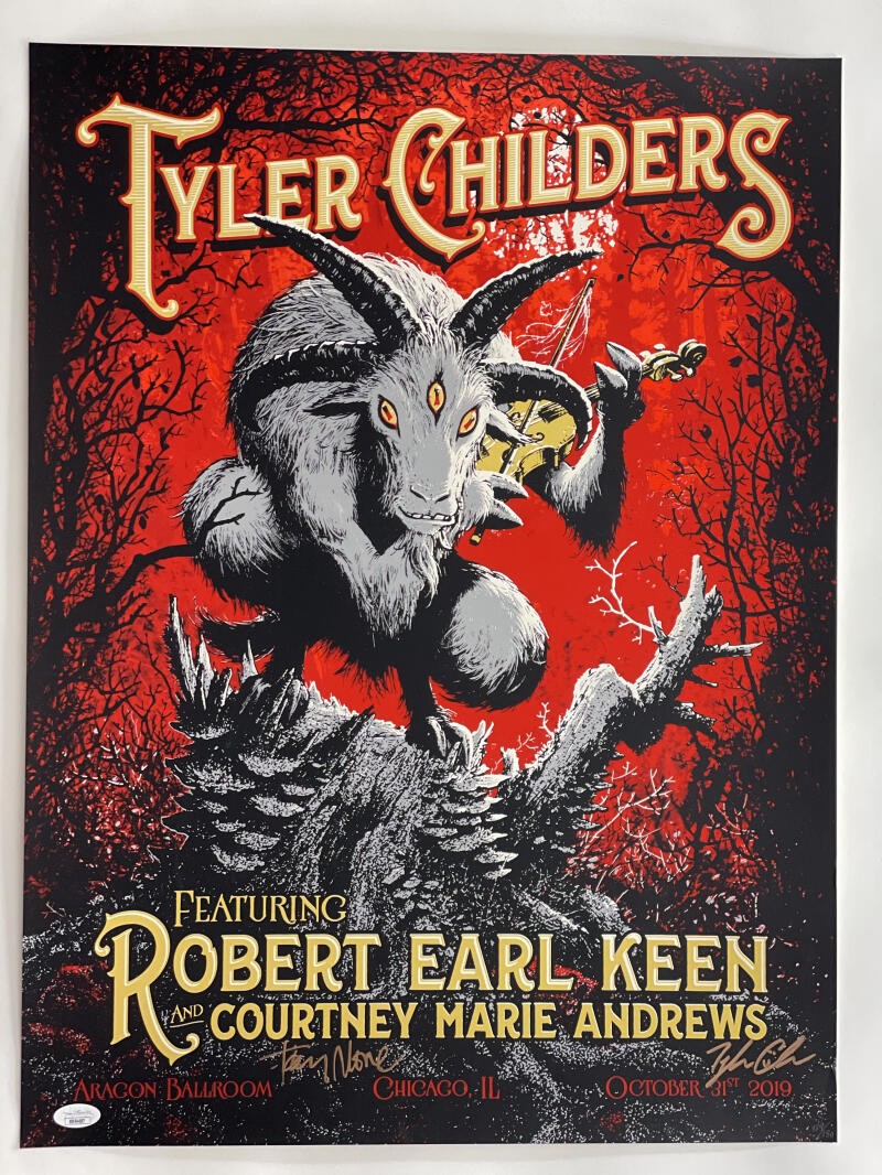 TYLER CHILDERS SIGNED AUTOGRAPH 18X24 CONCERT TOUR POSTER - HALLOWEEN 2019 JSA