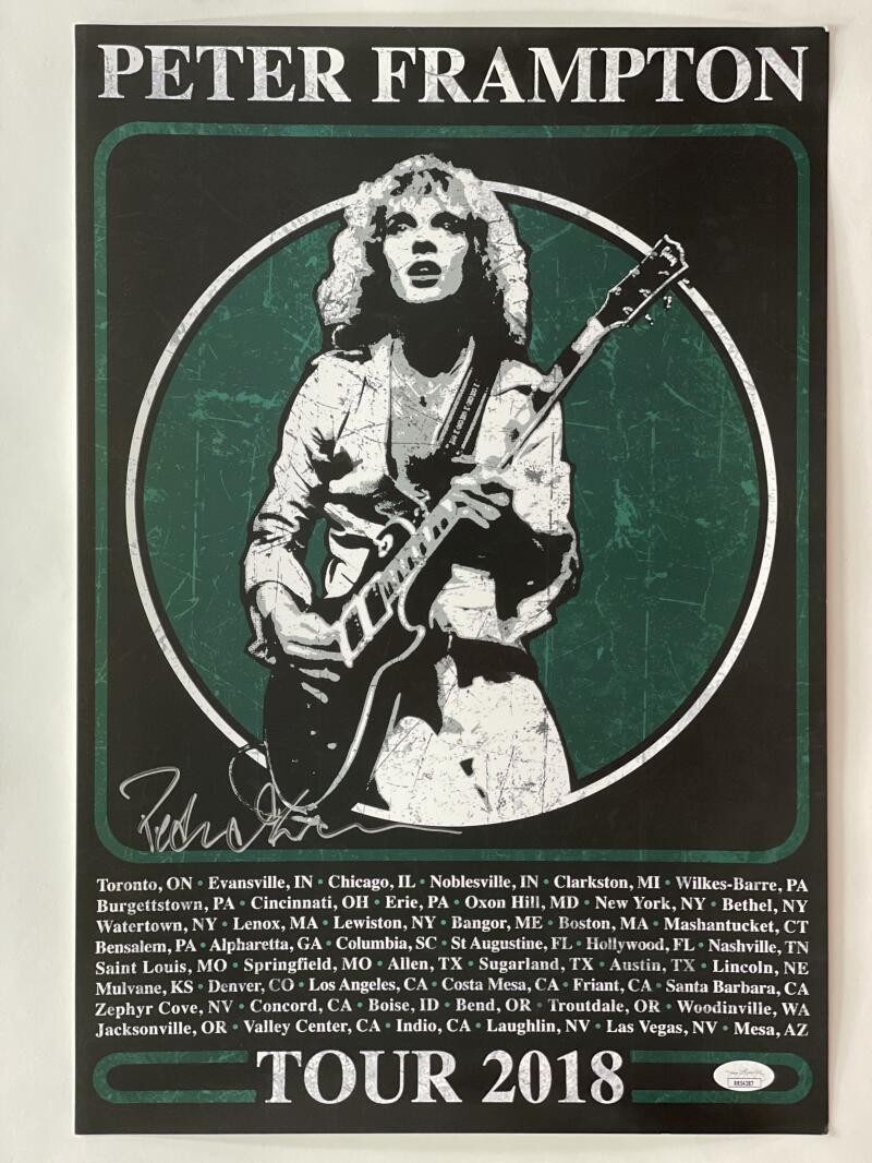 PETER FRAMPTON SIGNED AUTOGRAPH 12X18 CONCERT TOUR POSTER - 2018 VERY RARE JSA