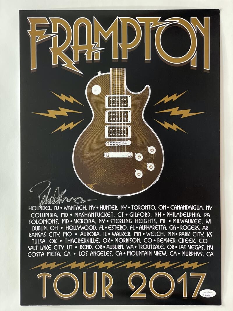 PETER FRAMPTON SIGNED AUTOGRAPH 12X18 CONCERT TOUR POSTER - 2017 WORLD TOUR JSA