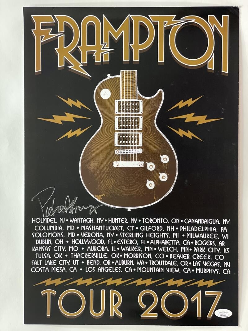 PETER FRAMPTON SIGNED AUTOGRAPH 12X18 CONCERT TOUR POSTER - 2017 COMES ALIVE JSA