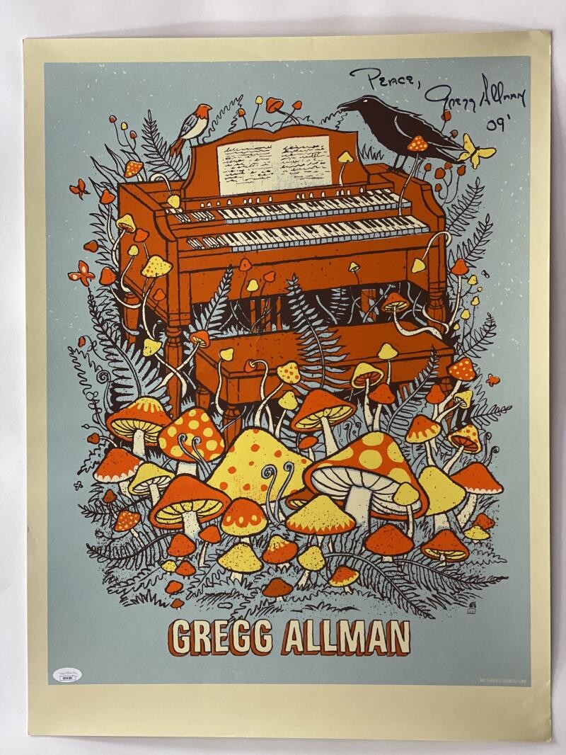 GREGG ALLMAN SIGNED AUTOGRAPH 18X24 CONCERT TOUR POSTER ALLMAN BROTHERS BAND JSA