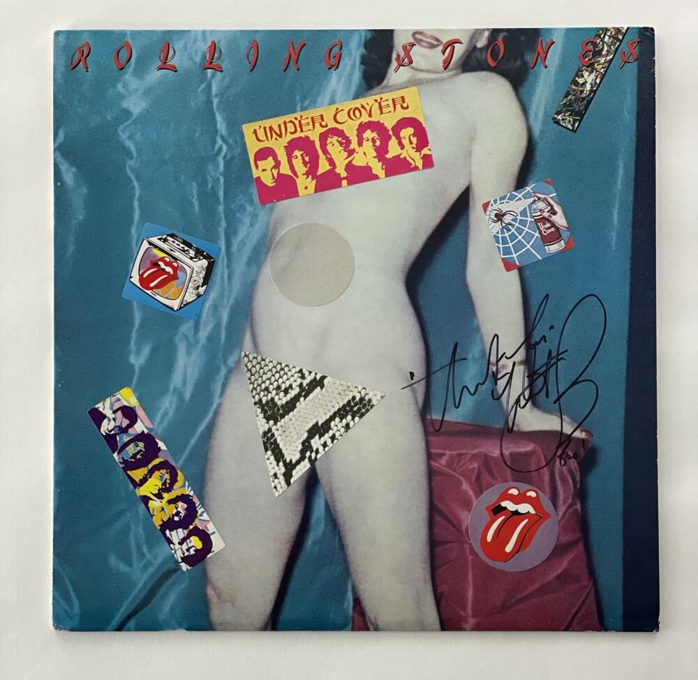 CHARLIE WATTS SIGNED AUTOGRAPH ALBUM VINYL RECORD ROLLING STONES UNDER COVER JSA