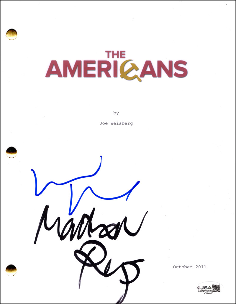 Keri Russell & Matthew Rhys Signed Autograph The Americans Pilot Script JSA COA