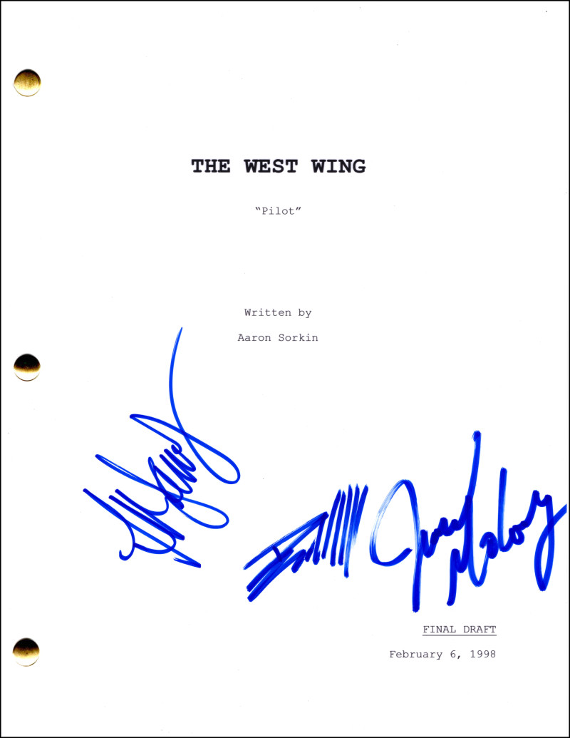 ALLISON JANNEY JANEL MOLONEY B WHITFORD SIGNED AUTOGRAPH WEST WING PILOT SCRIPT COLLECTIBLE MEMORABILIA