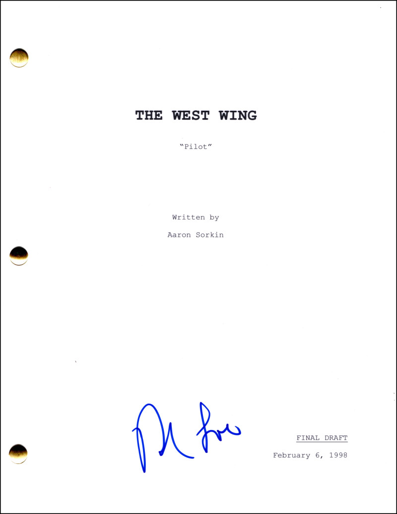 Rob Lowe Signed Autograph The West Wing Full Pilot Script Screenplay Sam Seaborn