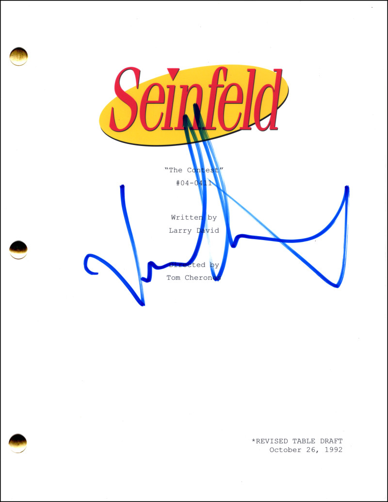Jason Alexander Signed Autograph Seinfeld The Contest Script - George Costanza