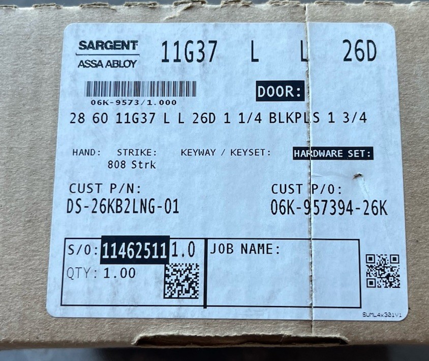 Sargent 28-11G37 LL 26D T-Zone Cylindrical Lock For Classroom