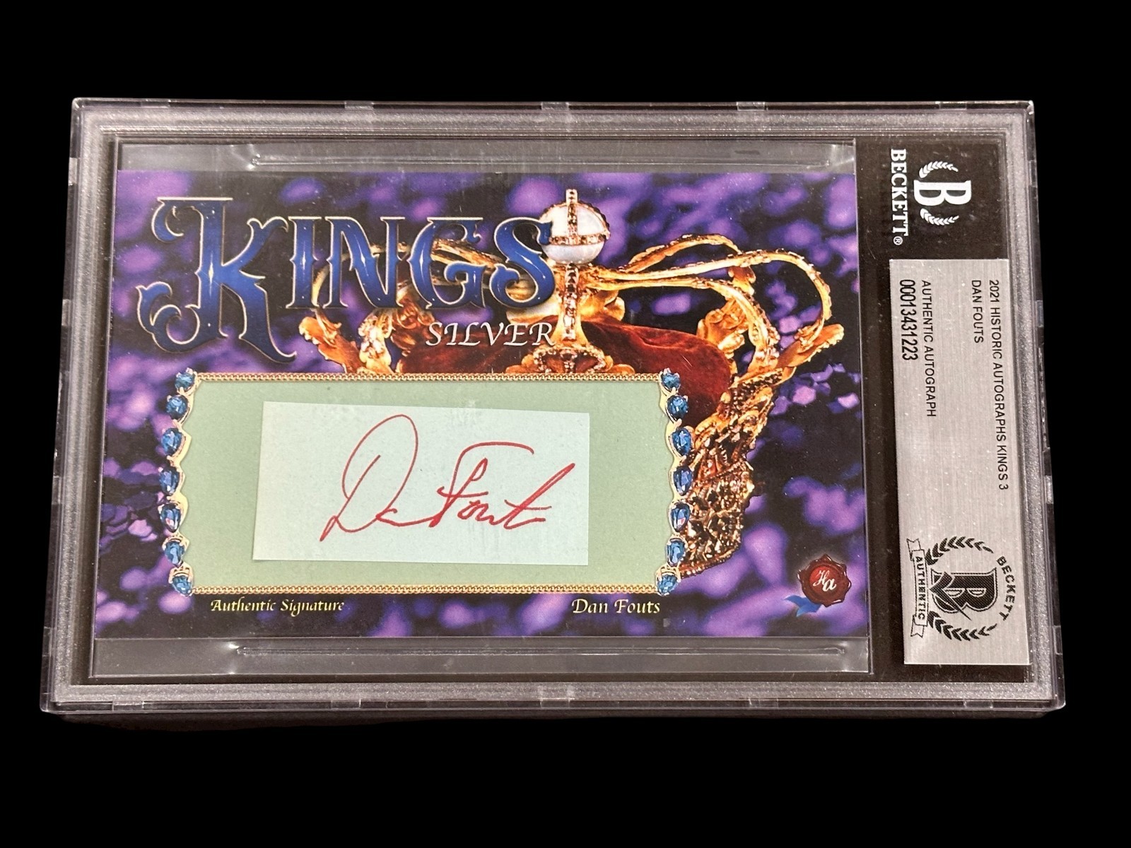 Dan Fouts 2021 Historic Autographs Kings 3 Signed Autograph BAS Beckett Slab