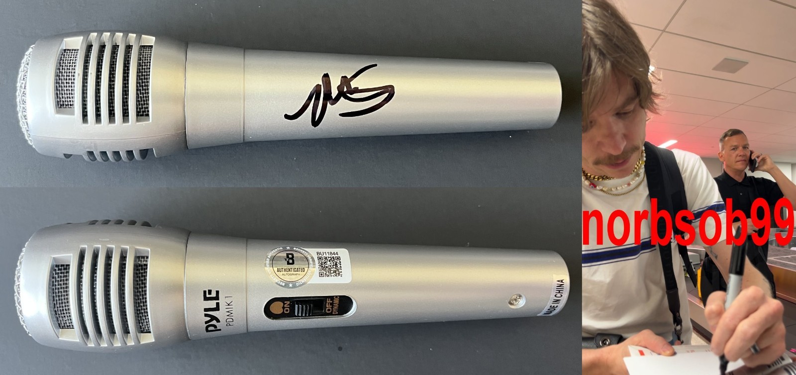MATT SHULTZ CAGE THE ELEPHANT SIGNED MICROPHONE w/EXACT PROOF & BECKETT BAS COA