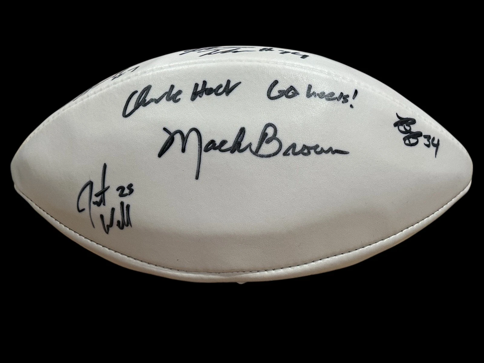 Mack Brown Sam Howell Javonte Williams North Carolina Signed Autograph Football