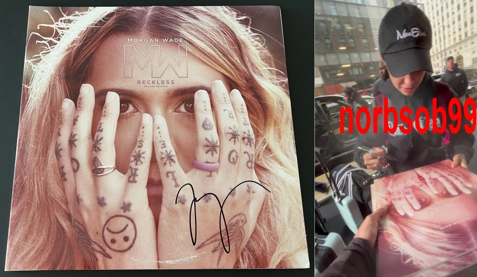 MORGAN WADE SIGNED AUTOGRAPH RECKLESS VINYL ALBUM w/EXACT PROOF & BECKETT COA