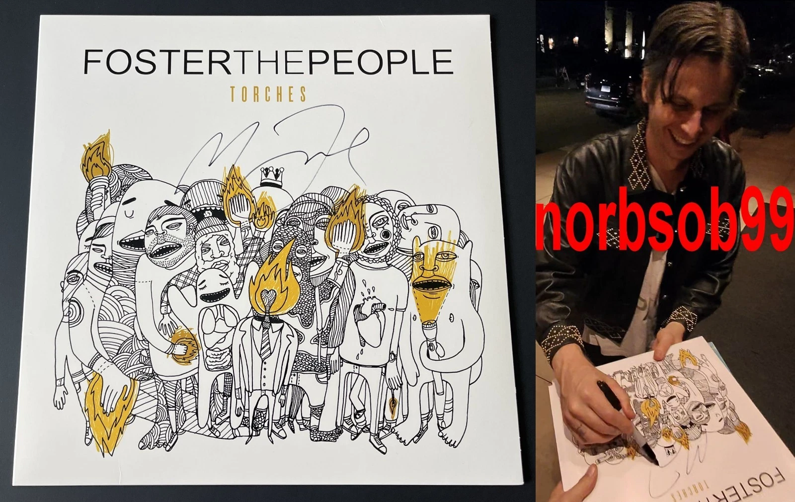 MARK FOSTER THE PEOPLE SIGNED TORCHES VINYL ALBUM LP w/EXACT PROOF & BECKETT COA